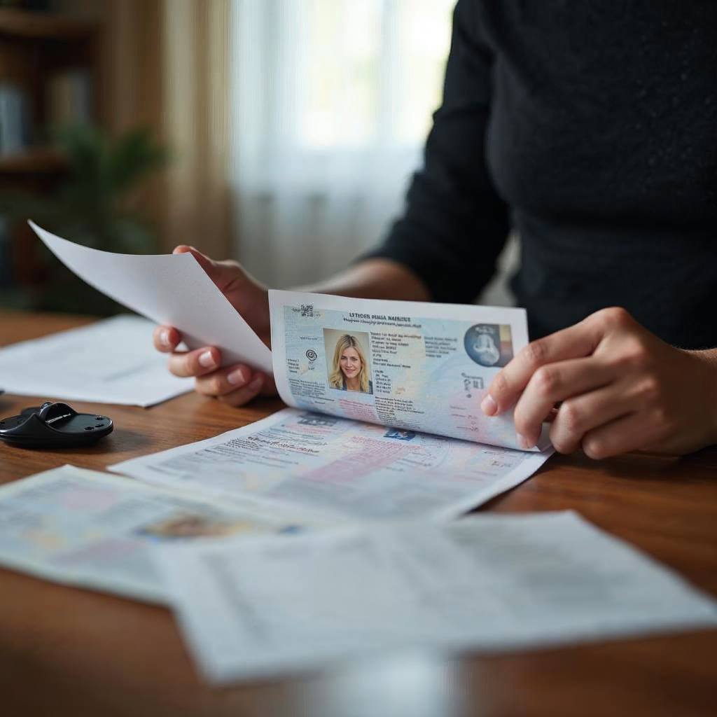 attachment; filename=Eine realistische redaktionelle Fotografie, die eine Person zeigt, die Kopien ihrer Ausweisdokumente für eine Wohnungsbewerbung in Deutschland erstellt.