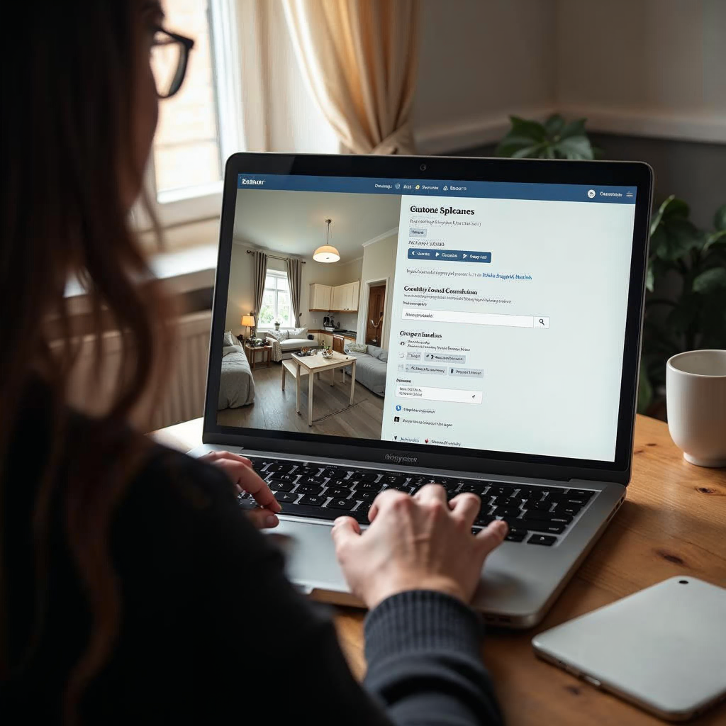 attachment; filename=Person sucht online mit Laptop nach einer WG