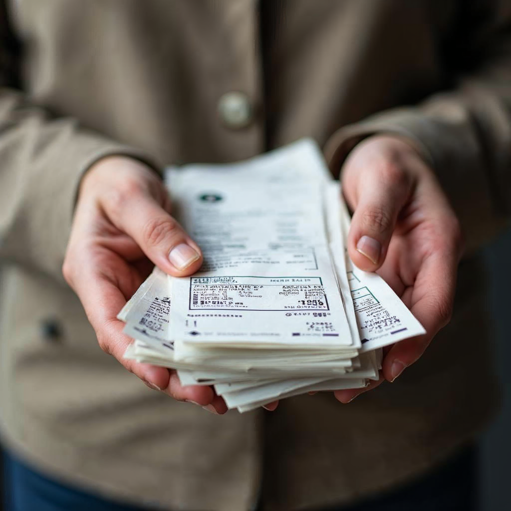 attachment; filename=Person übergibt einem Vermieter einen Stapel aktueller Gehaltsabrechnungen, um alternative finanzielle Sicherheit für das Mieten ohne SCHUFA zu zeigen